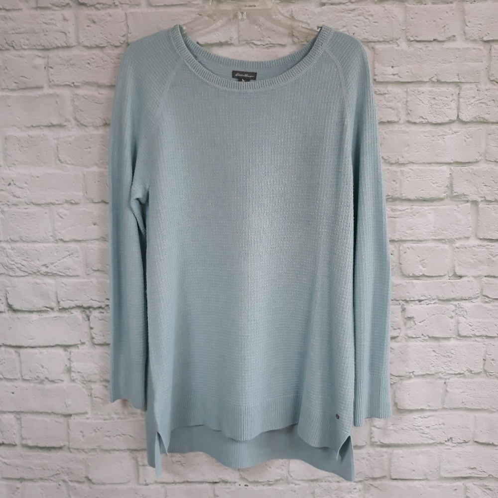 Eddie Bauer light blue knit tunic size large